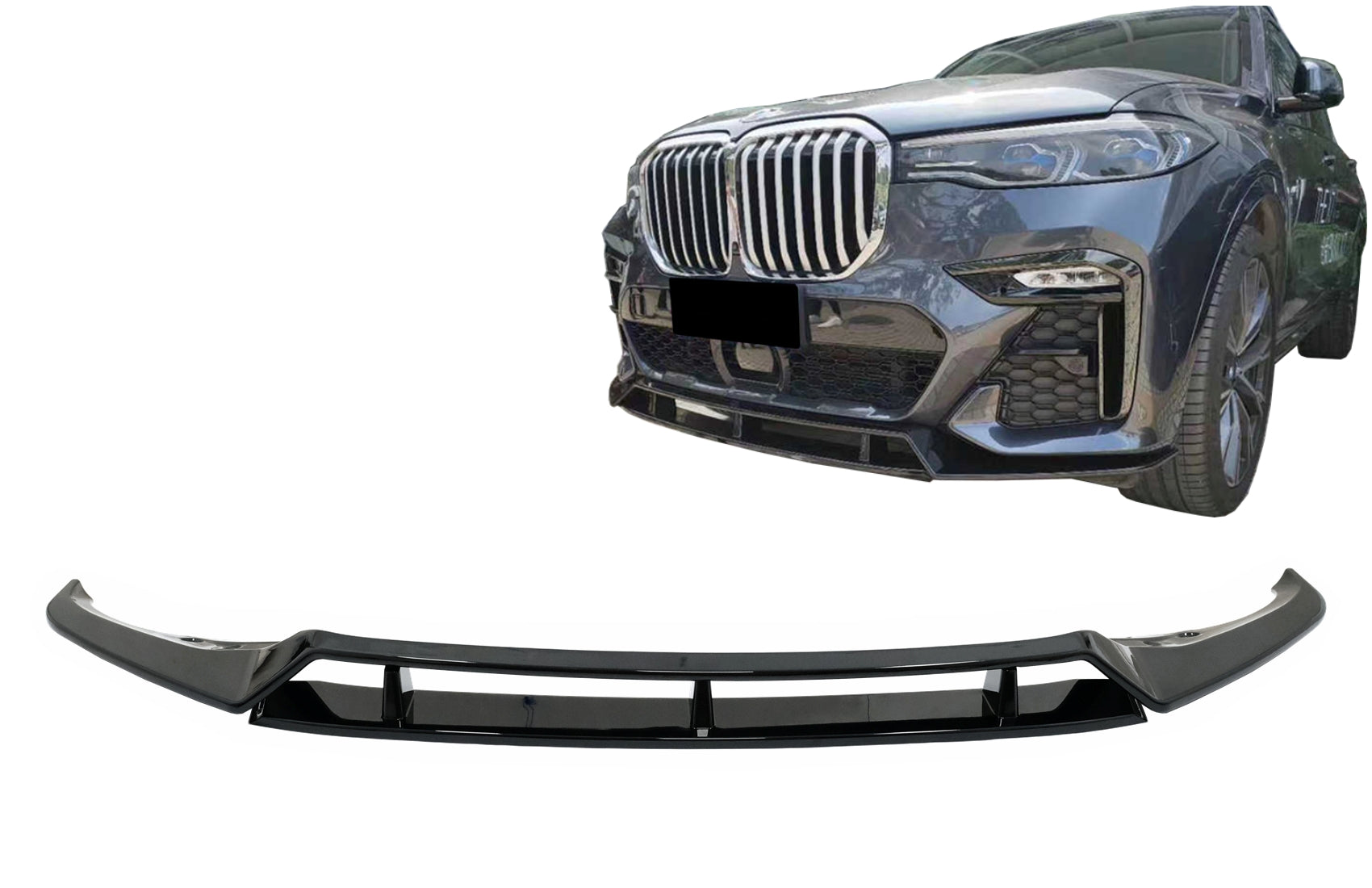 Frontspoilerlippe passend für BMW X7 G07 LCI M Sport (ab 2020) Piano Black KITT