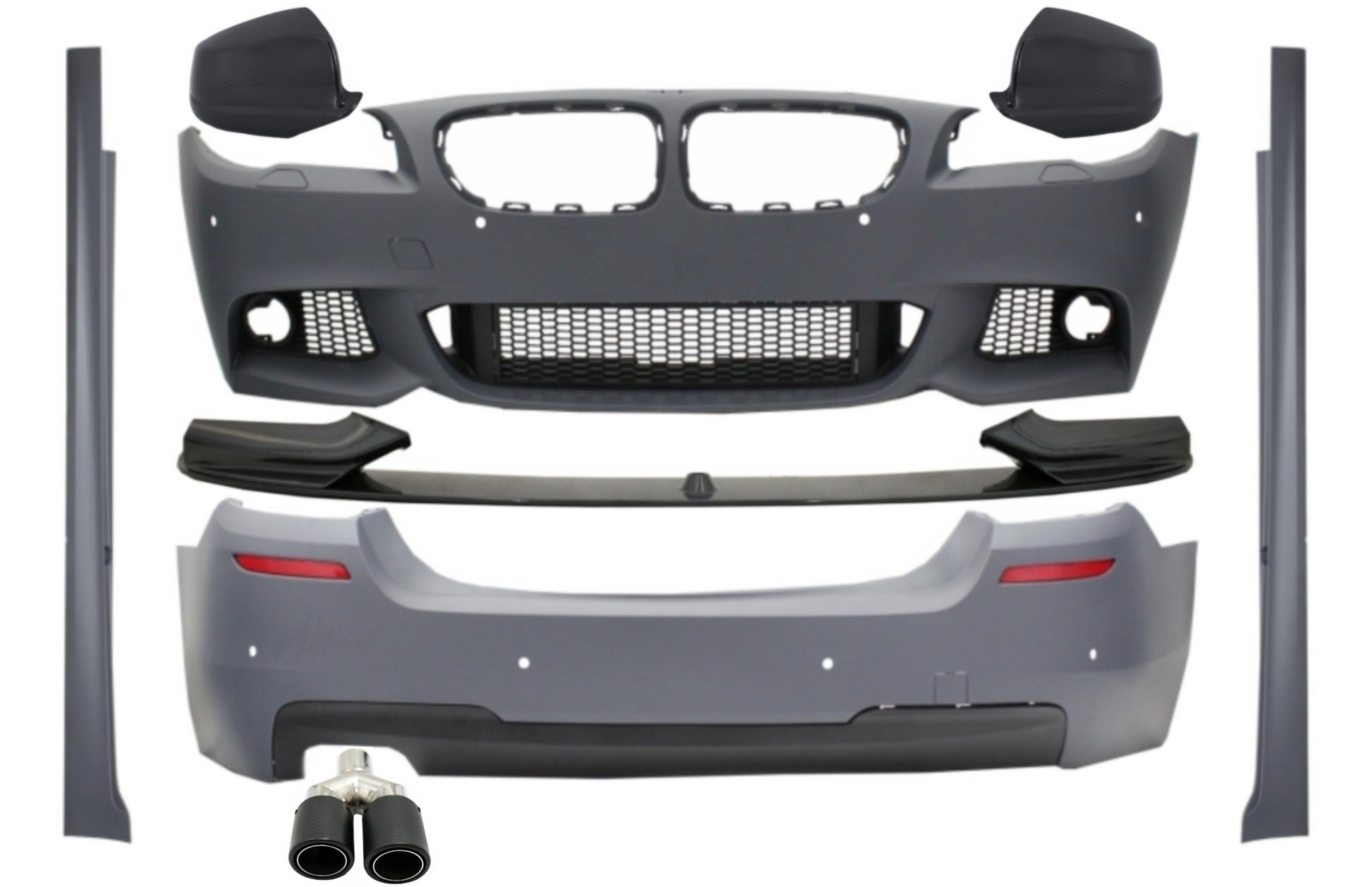 Bodykit Spoiler Lippe Spiegel Abdeckungen Tipp Kohlenstoff für BMW 5 F10 Non LCI 11-14 M Look CarPartsTuning