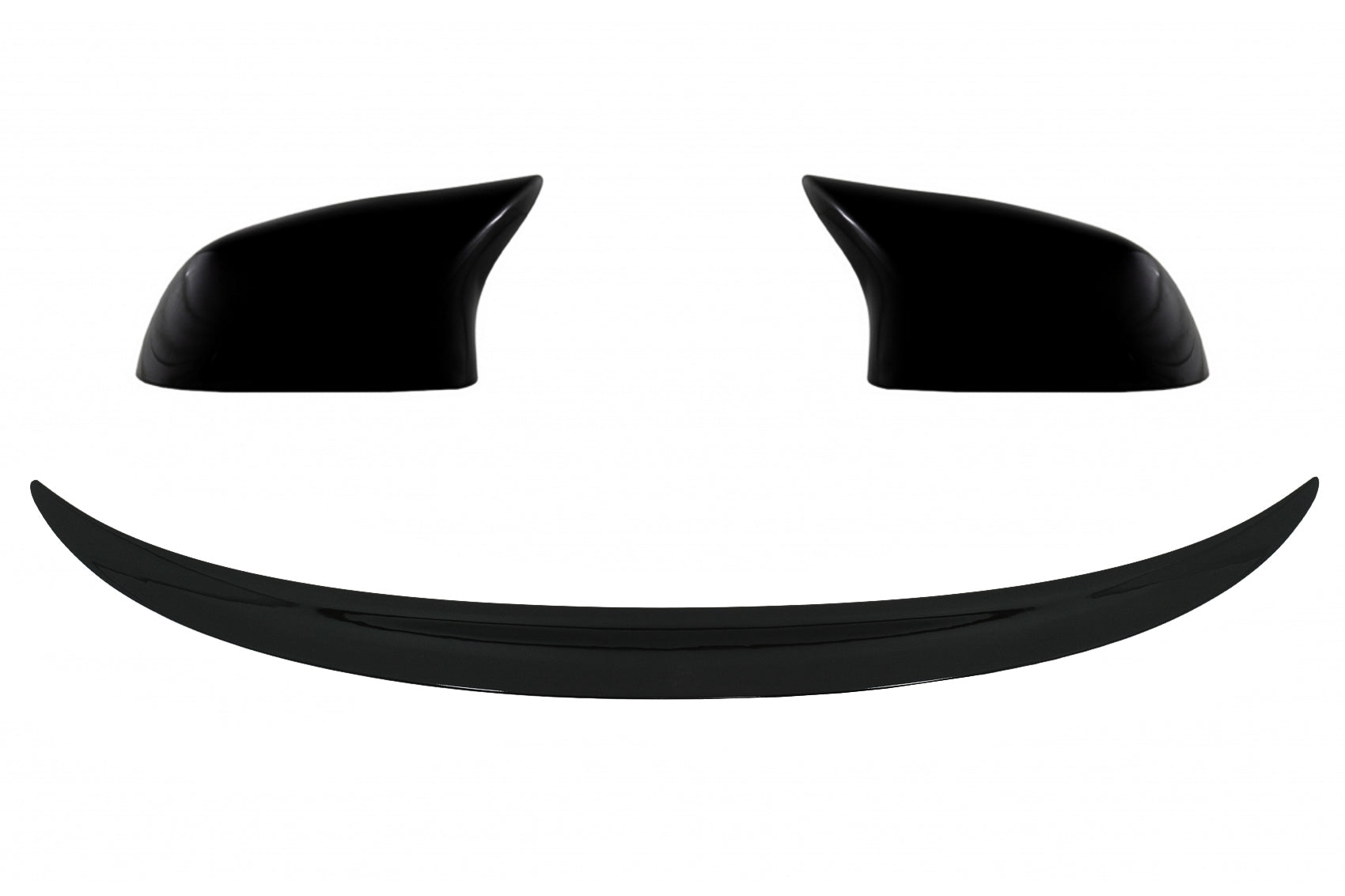 Kofferraum Spoiler & Spiegelabdeckungen für BMW X6 F16 15-19 Sport M Look Glänzend schwarz CarPartsTuning