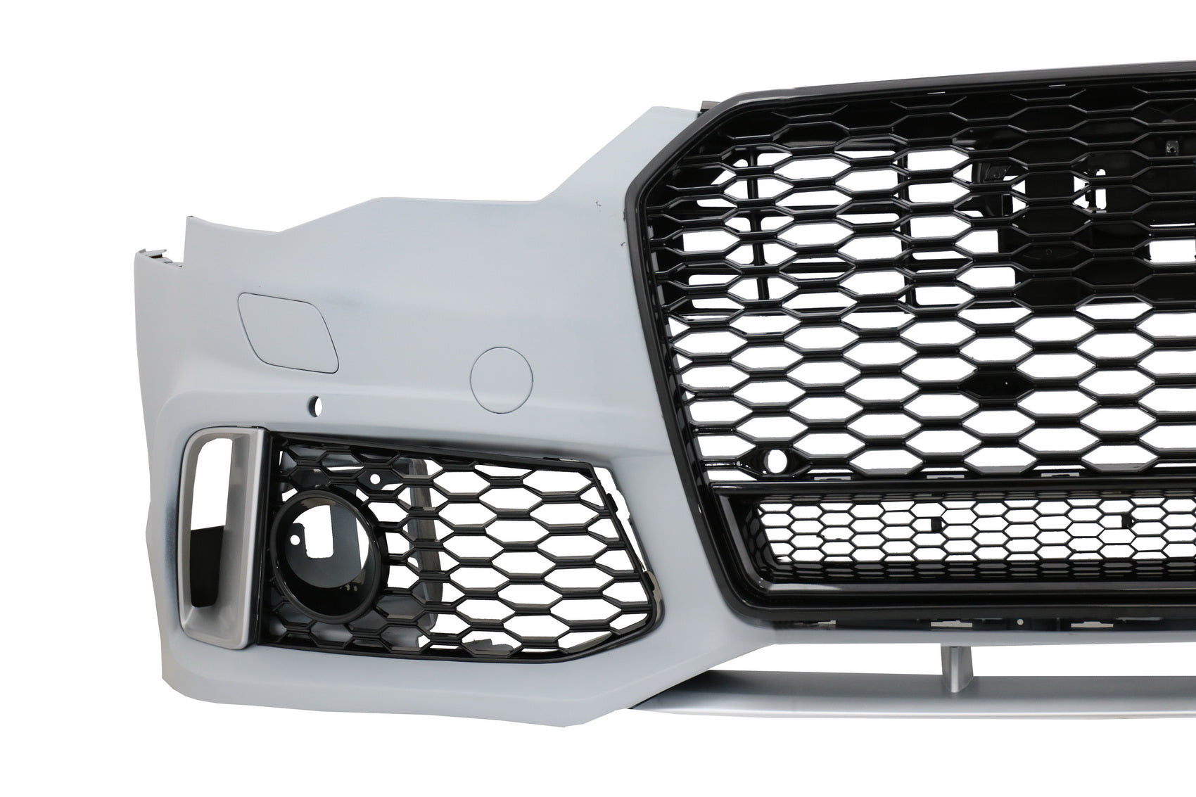 Stoßstange mit Bienenwabe Gitter für Audi A6 C7 4G Facelift 15-18 RS6 Look PDC SRA CarPartsTuning