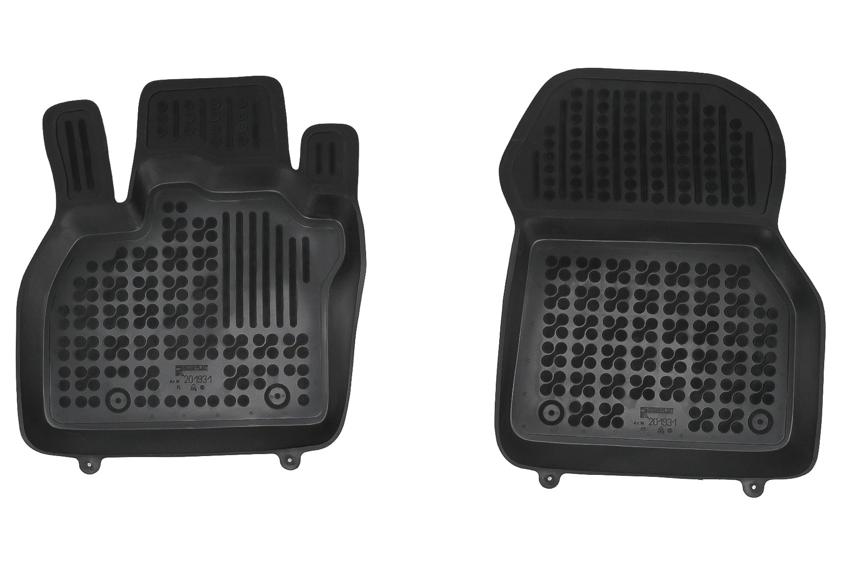 Fußmatten Gummi Schwarz für Renault ZOE ZE50 2019+ Geruchsfrei 3 cm Kante CarPartsTuning