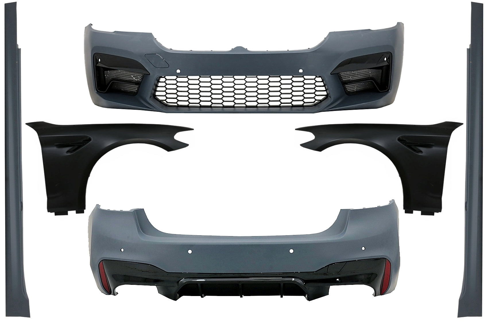 Bodykit für BMW 5er G30 LCI 2020+ M5 Look Seitenschweller Front-Kotflügel CarPartsTuning