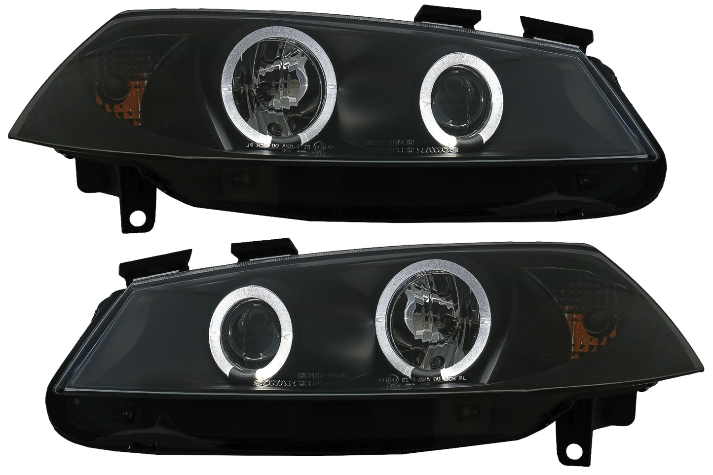 Angel Eyes Scheinwerfer für Renault Megane II 2002-2008 Schwarz CarPartsTuning