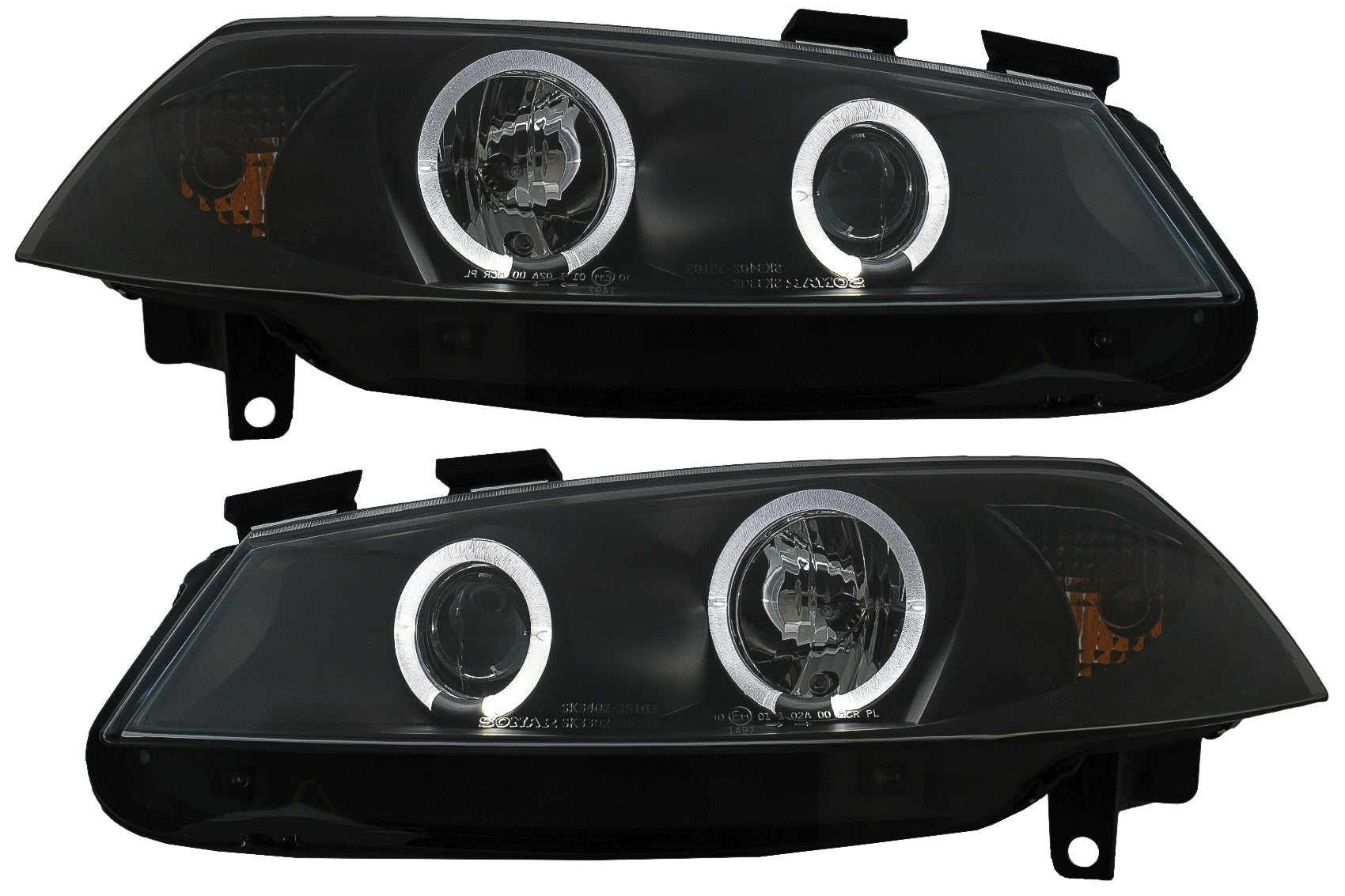 Angel Eyes Scheinwerfer für Renault Megane II 2002-2008 Schwarz CarPartsTuning
