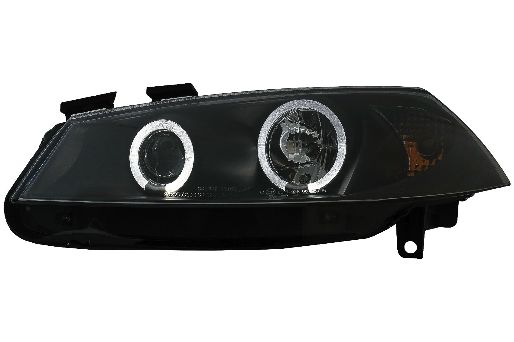 Angel Eyes Scheinwerfer für Renault Megane II 2002-2008 Schwarz CarPartsTuning