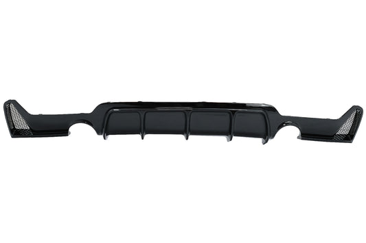 Heckschürzendiffusor Passend Für BMW 4er F32 F33 F36 (2013-2019) Coupe Cabrio M Design Twin SinGLE Outlet Piano Black KITT