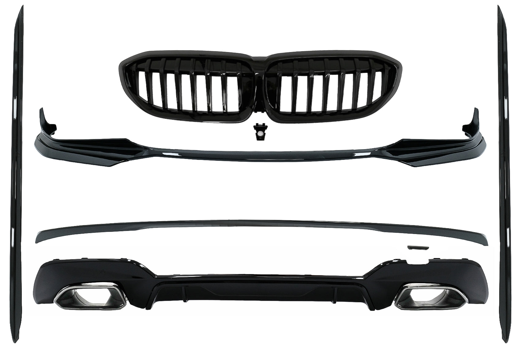 Komplette Bodykit-Erweiterungen Passend Für BMW 3er G20 Limousine G21 Touring (2018-Up) M340i Design Silberspitzen KITT