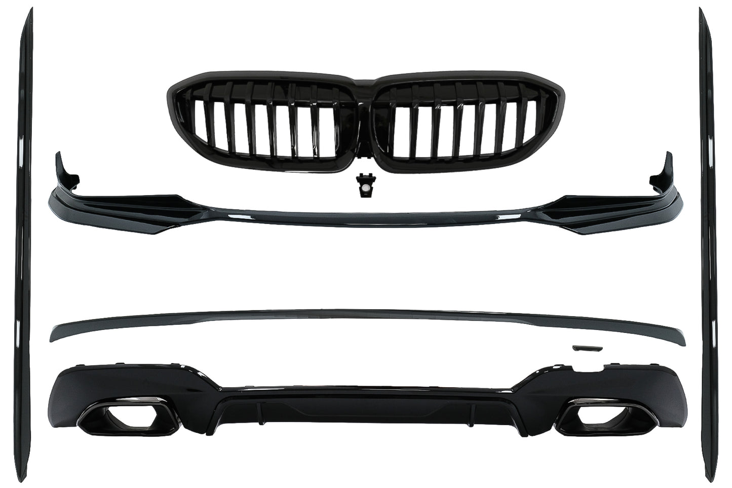 Komplette Bodykit-Erweiterungen Passend Für BMW 3er G20 Limousine G21 Touring (2018) M340i Design Schwarze Spitzen KITT