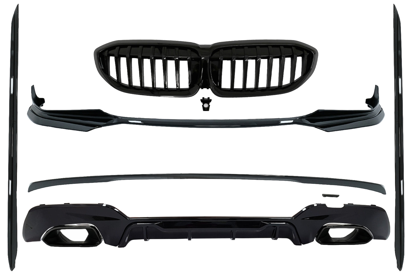 Komplette Bodykit-Erweiterungen Passend Für BMW 3er G20 Limousine G21 Touring (2018-Up) M340i Competition Design Black Tips KITT