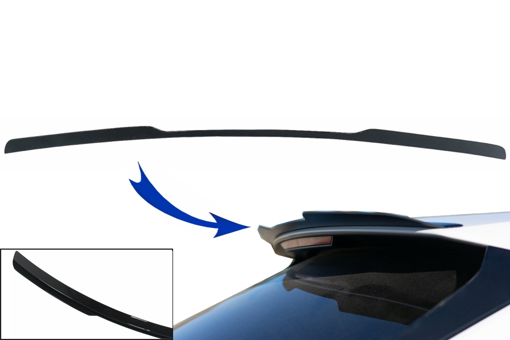 Add-On Dachspoiler Kappe Flügel für Audi Q8 SUV 2018+ Sport Design Schwarz CarPartsTuning