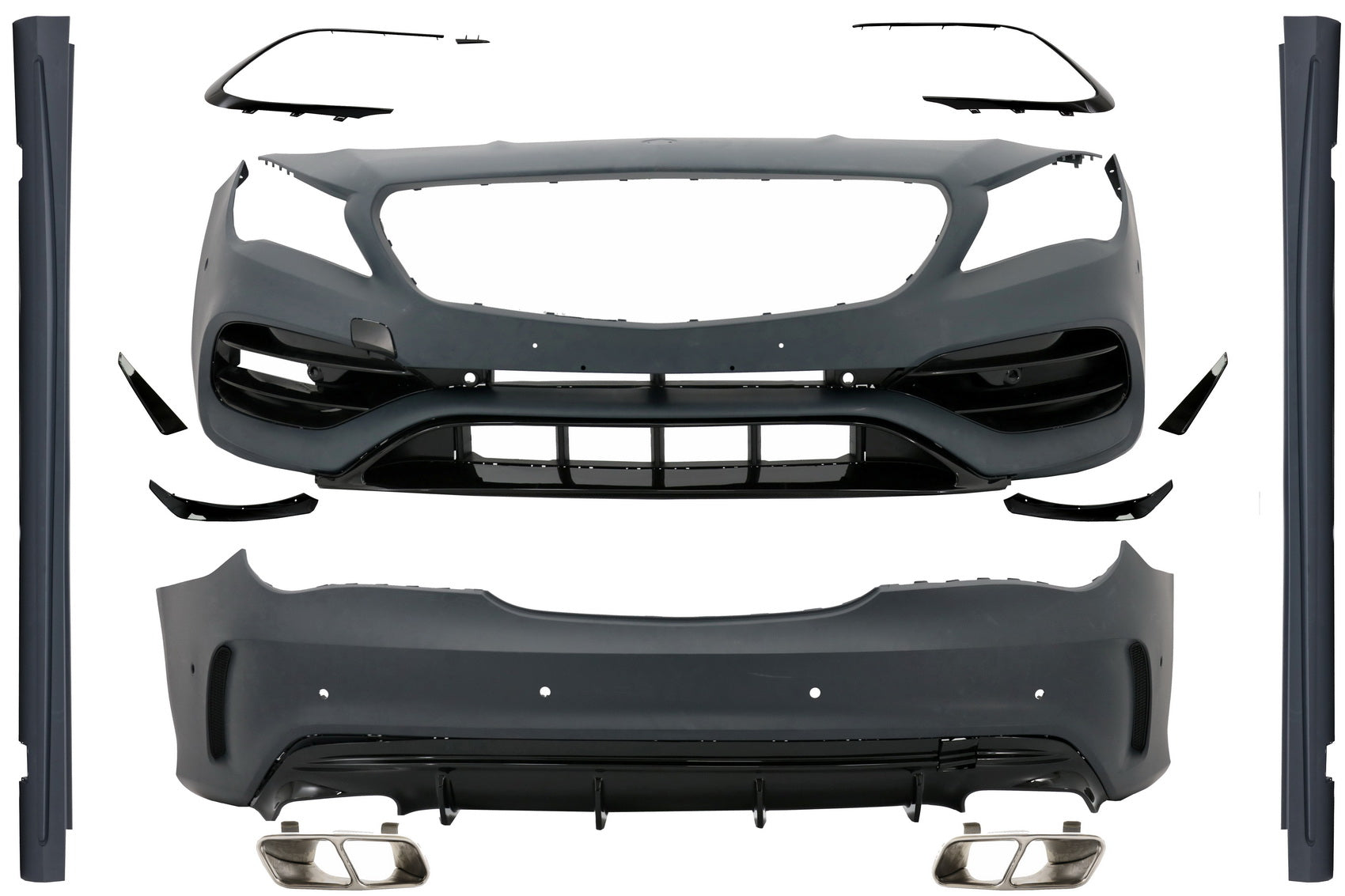 Komplettes Bodykit passend für Mercedes CLA C117 W117 (2013-2018) Facelift CLA45 Design KITT