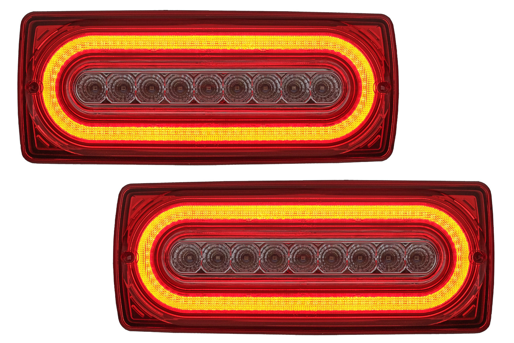 Full LED Lichtleiste Rückleuchten für Mercedes G-Klasse W463 1989-2015 Rot klar CarPartsTuning