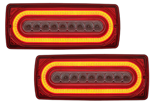 Full LED Lichtleiste Rückleuchten für Mercedes G-Klasse W463 1989-2015 Rot klar CarPartsTuning