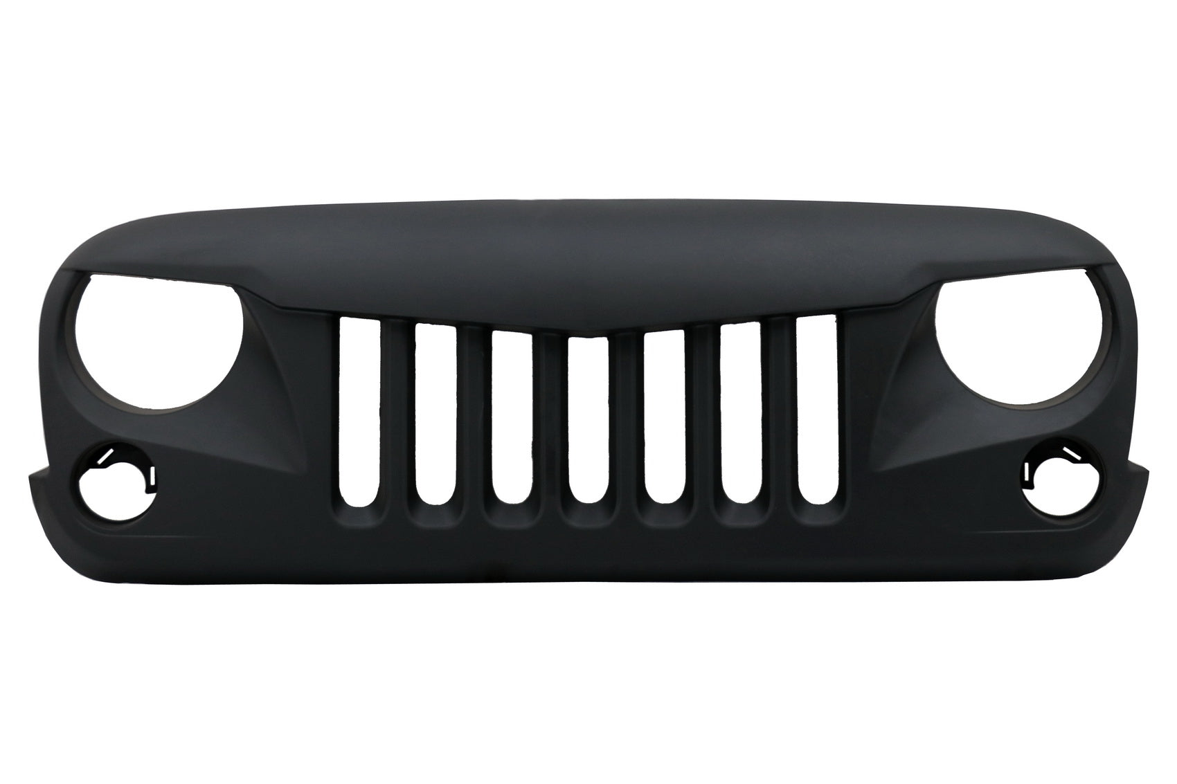 Zentraler Frontgrill für JEEP Wrangler Rubicon JK 07-17 Eagle Eyes Matt-schwarz CarPartsTuning