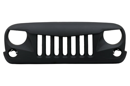 Zentraler Frontgrill für JEEP Wrangler Rubicon JK 07-17 Eagle Eyes Matt-schwarz CarPartsTuning