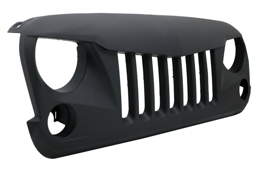 Zentraler Frontgrill für JEEP Wrangler Rubicon JK 07-17 Eagle Eyes Matt-schwarz CarPartsTuning