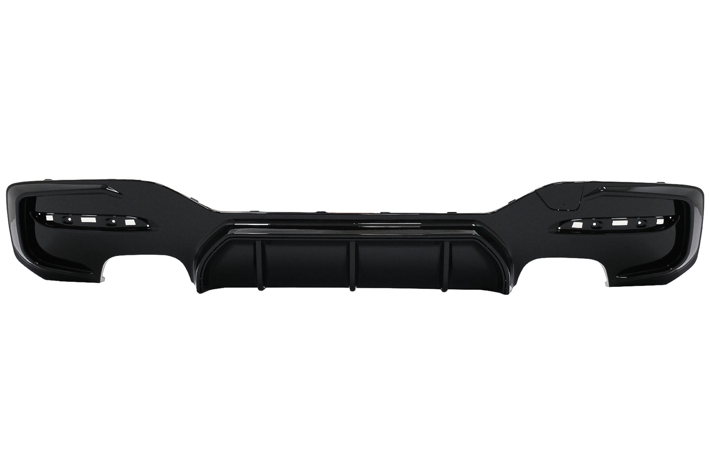 Heckschürze Spoiler Volant Diffusor Twin Double Outlet passend für BMW 1er F20 F21 LCI (2015-2019) Piano Black KITT