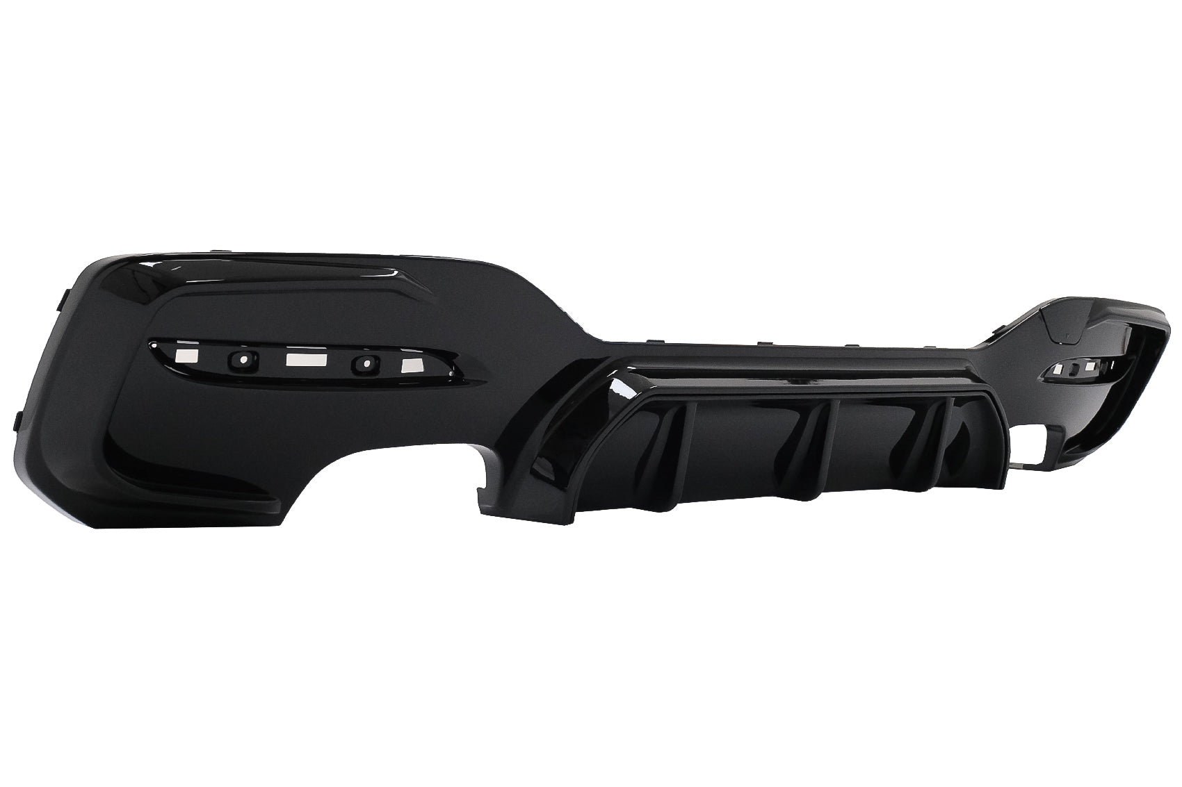 Heckschürze Spoiler Volant Diffusor Twin Double Outlet passend für BMW 1er F20 F21 LCI (2015-2019) Piano Black KITT