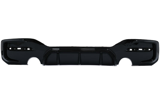 Heckschürze Spoiler Volant Diffusor Twin Outlet Single passend für BMW 1er F20 F21 LCI (2015-2019) Piano Black KITT