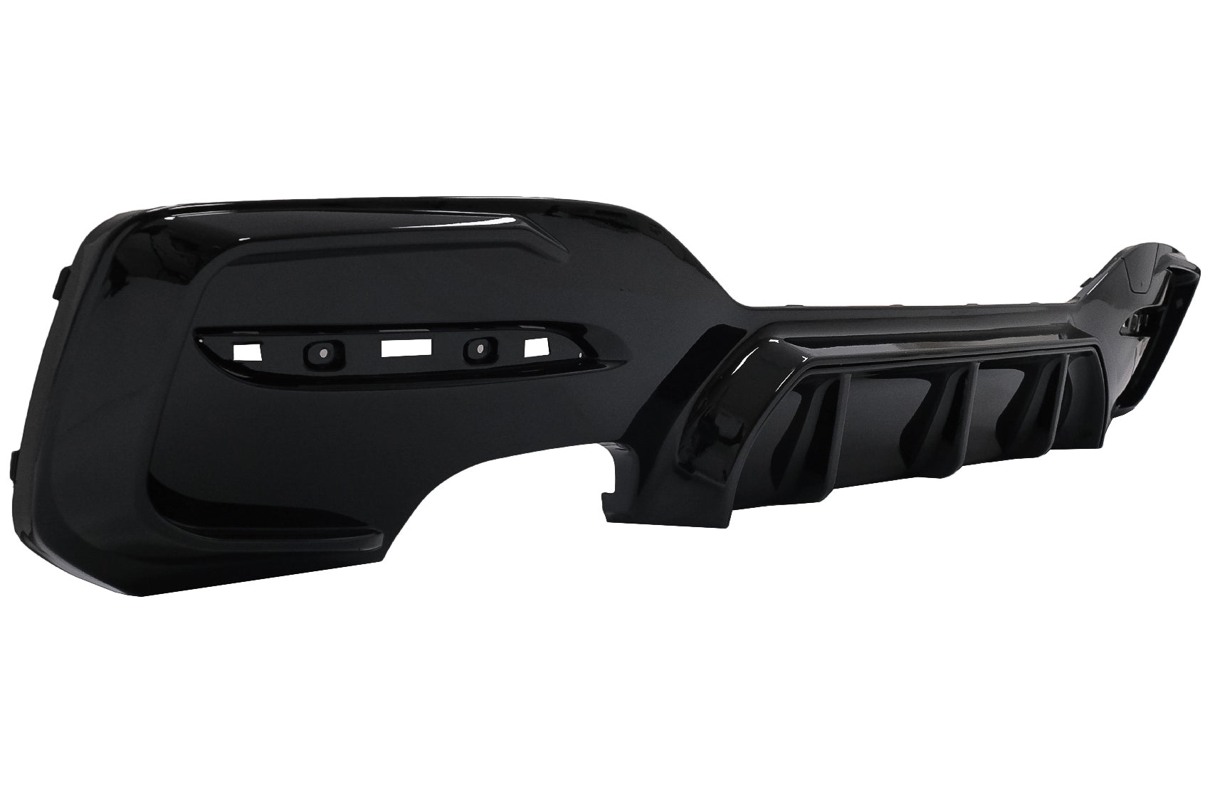 Heckschürze Spoiler Volant Diffusor Links Doppelauslass Passend Für BMW 1er F20 F21 LCI (2015-2019) Piano Black KITT