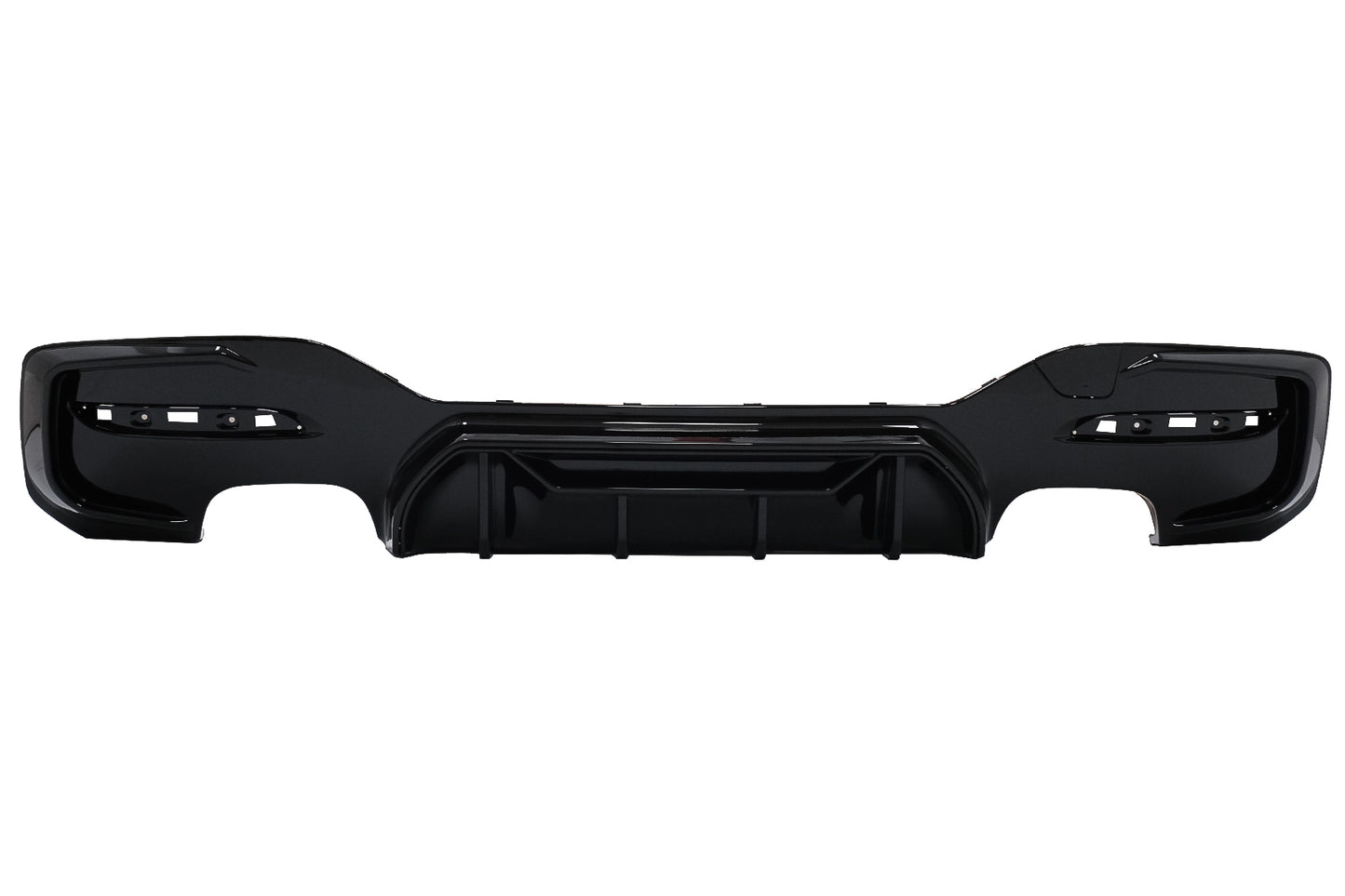 Heckschürze Spoiler Volant Diffusor Twin Double Outlet Passend Für BMW 1er F20 F21 LCI (2015-2019) Piano Black Competition Design KITT