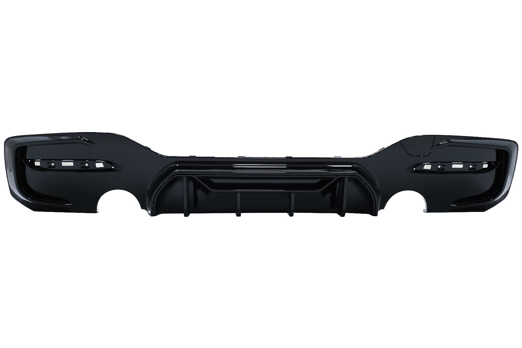 Heckschürze Spoiler Volant Diffusor Twin Outlet Single passend für BMW 1er F20 F21 LCI (2015-2019) Piano Black Competition Design KITT