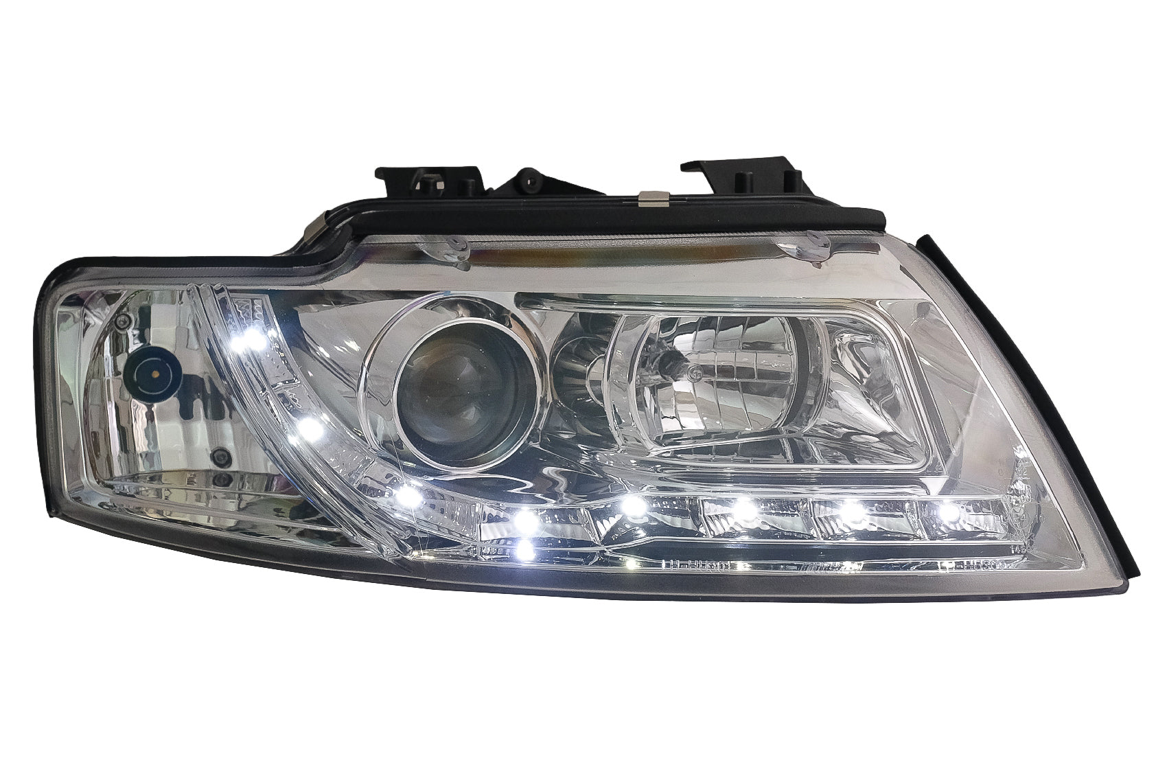 LED DRL Scheinwerfer für Audi A4 B6 Cabrio 2000-2006 Chrom Tageszeit Laufen Lichter CarPartsTuning