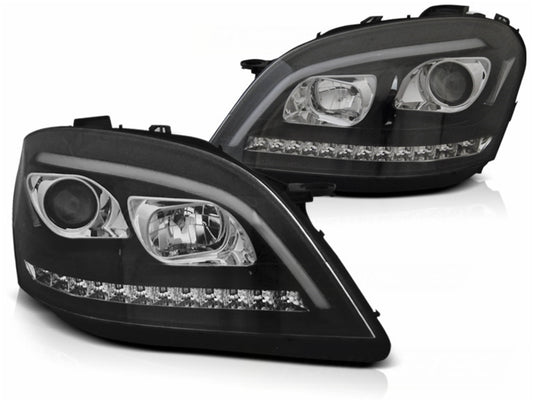 Scheinwerfer Röhrenlicht für Mercedes M W164 05–08 schwarze dynamische Blinker Carpartstuning Austria