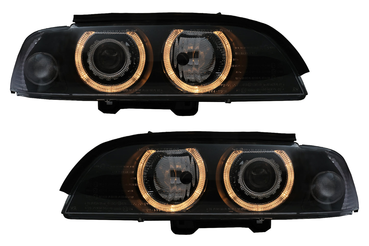 Xenon Angel Eyes Scheinwerfer für BMW 5er E39 Limousine Touring 1995-2003 Schwarz CarPartsTuning
