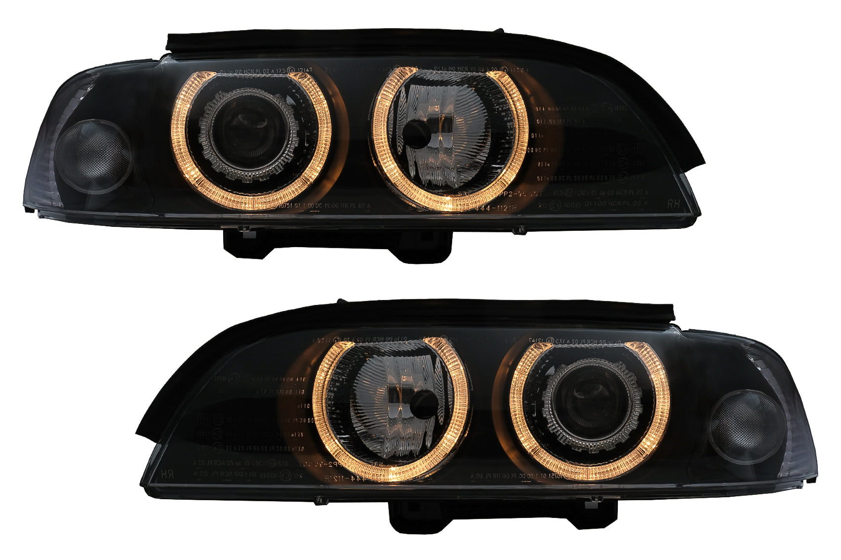 Xenon Angel Eyes Scheinwerfer für BMW 5er E39 Limousine Touring 1995-2003 Schwarz CarPartsTuning