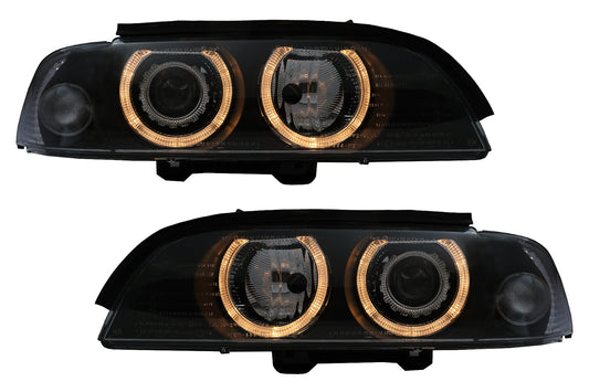 Xenon Angel Eyes Scheinwerfer für BMW 5er E39 Limousine Touring 1995-2003 Schwarz CarPartsTuning