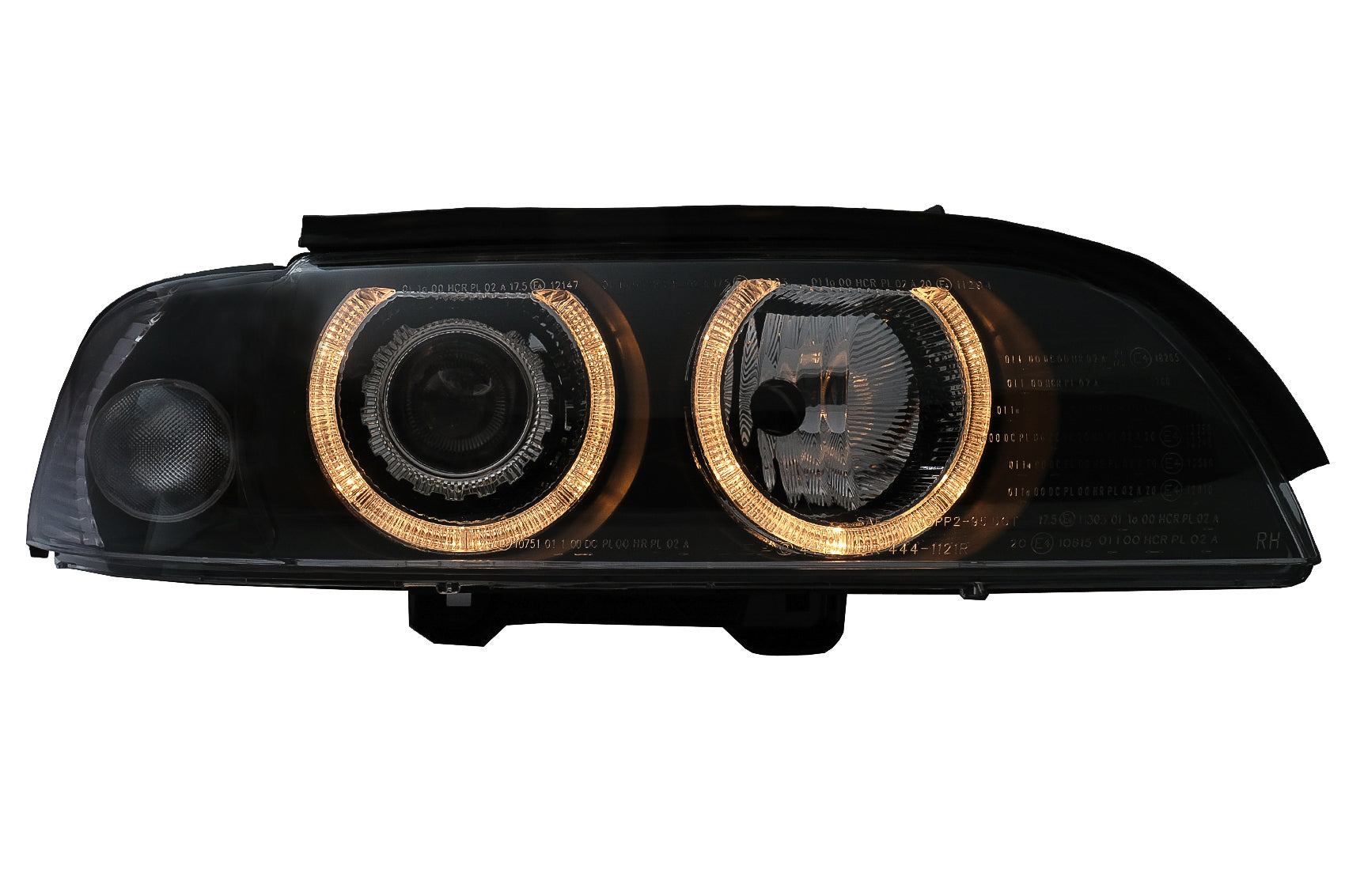 Xenon Angel Eyes Scheinwerfer für BMW 5er E39 Limousine Touring 1995-2003 Schwarz CarPartsTuning