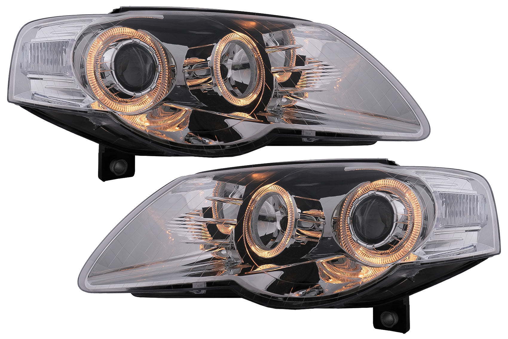 Angel Eyes Scheinwerfer für VW Passat B6 3C 03.2005-2010 Chrom LHD oder RHD CarPartsTuning