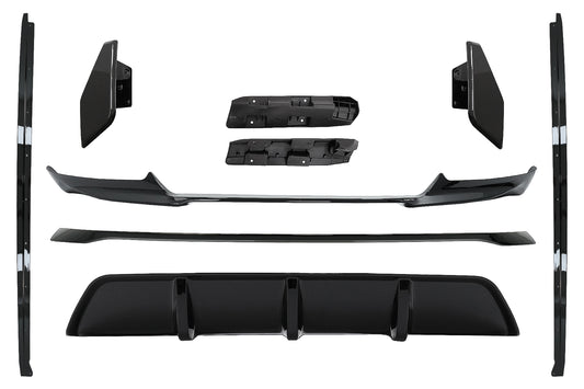 Aero Bodykit Frontschürzenlippe Und Luftdiffusor Passend Für BMW X6 F16 LCI (2015-2019) M Technik Sport Piano Black KITT