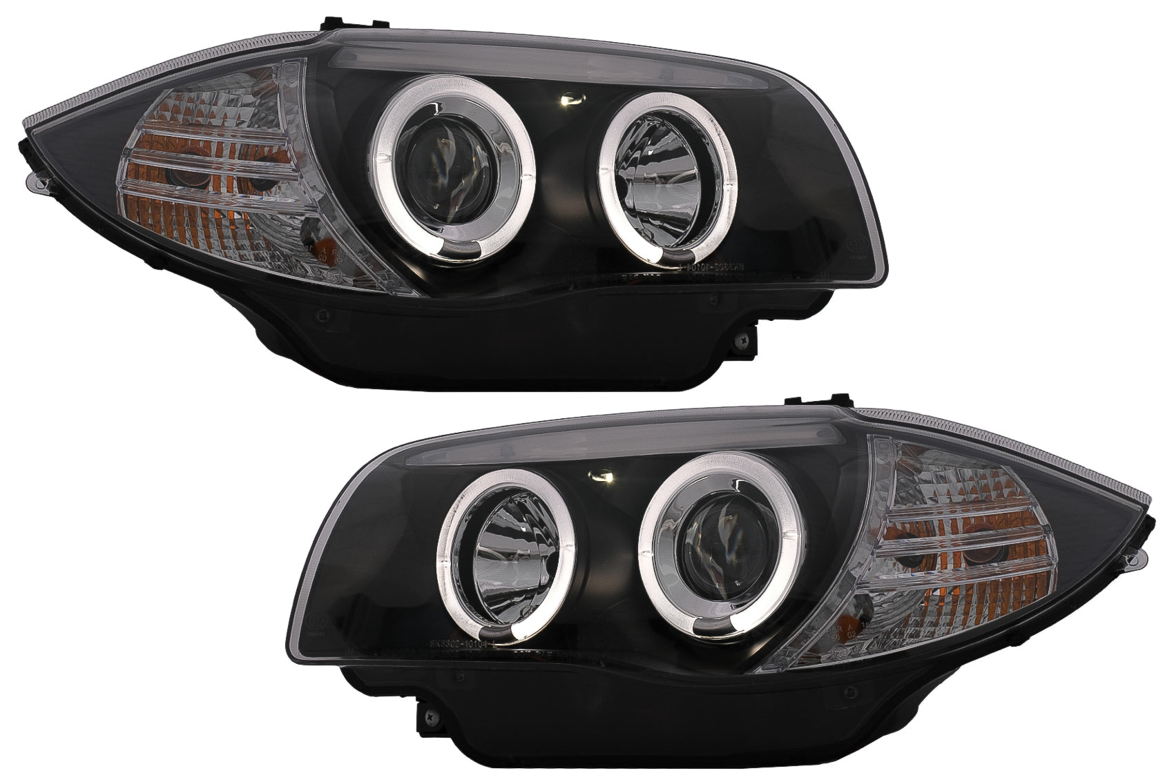 Angel Eyes Scheinwerfer für BMW 1er E81 E82 E87 E88 2004-2011 Schwarz CarPartsTuning