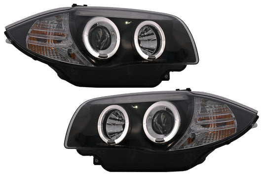 Angel Eyes Scheinwerfer für BMW 1er E81 E82 E87 E88 2004-2011 Schwarz CarPartsTuning