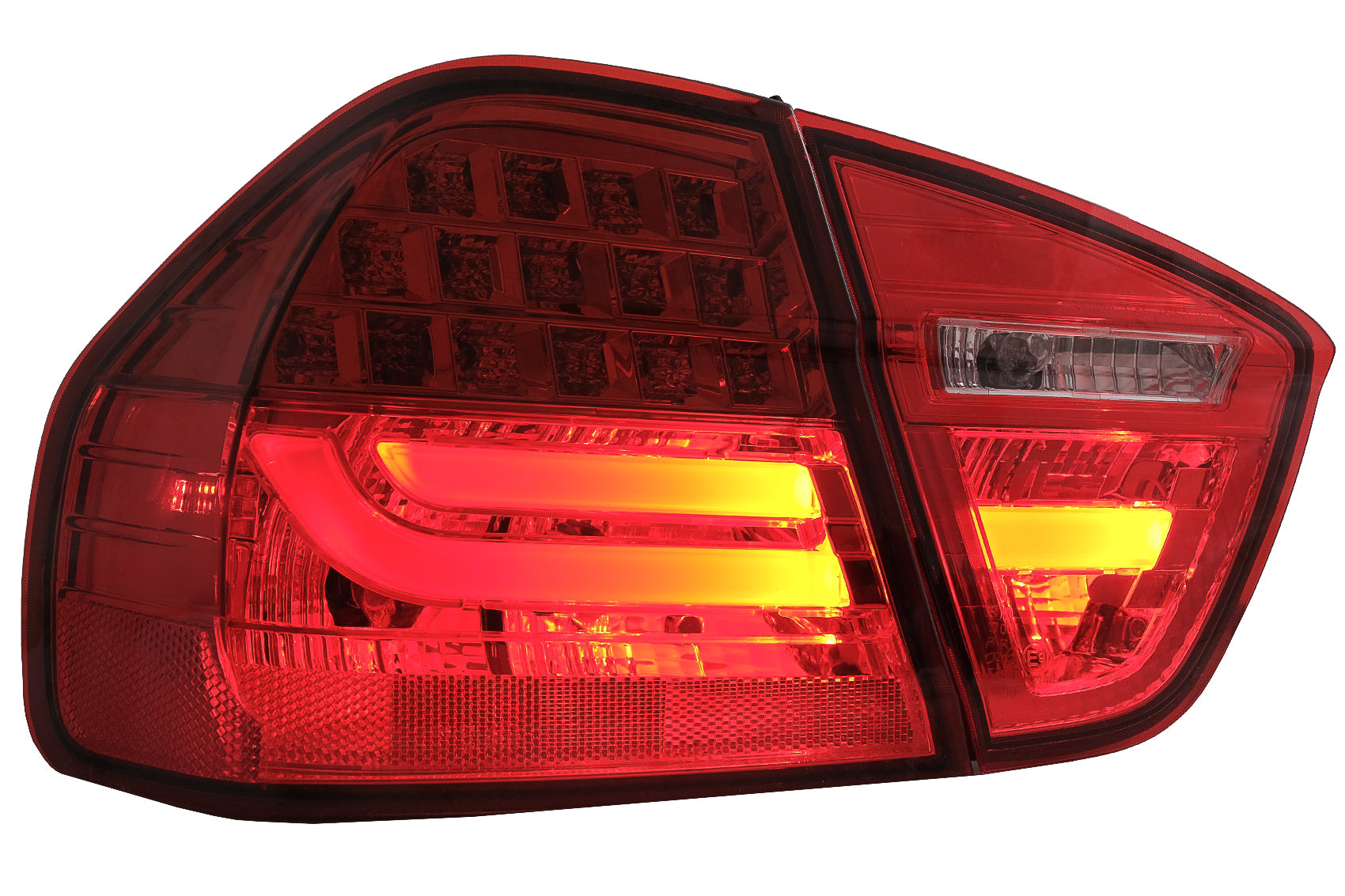 LED Rückleuchten für BMW 3er E90 2005-2008 LED Lichtleiste LCI-Design rot Klar CarPartsTuning