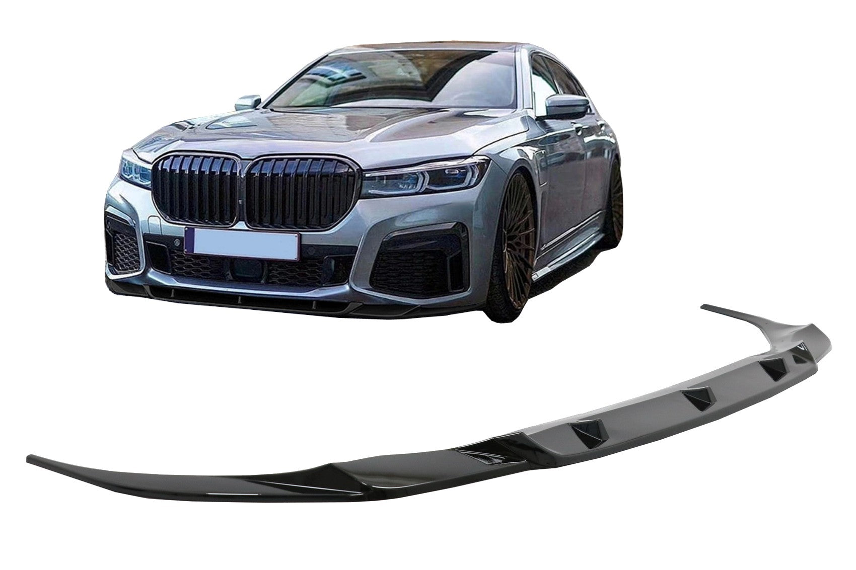 Frontstoßstange Spoilerlippe für BMW 7 G11 G12 LCI M Sport 02.2019+ Glänzend schwarz CarPartsTuning