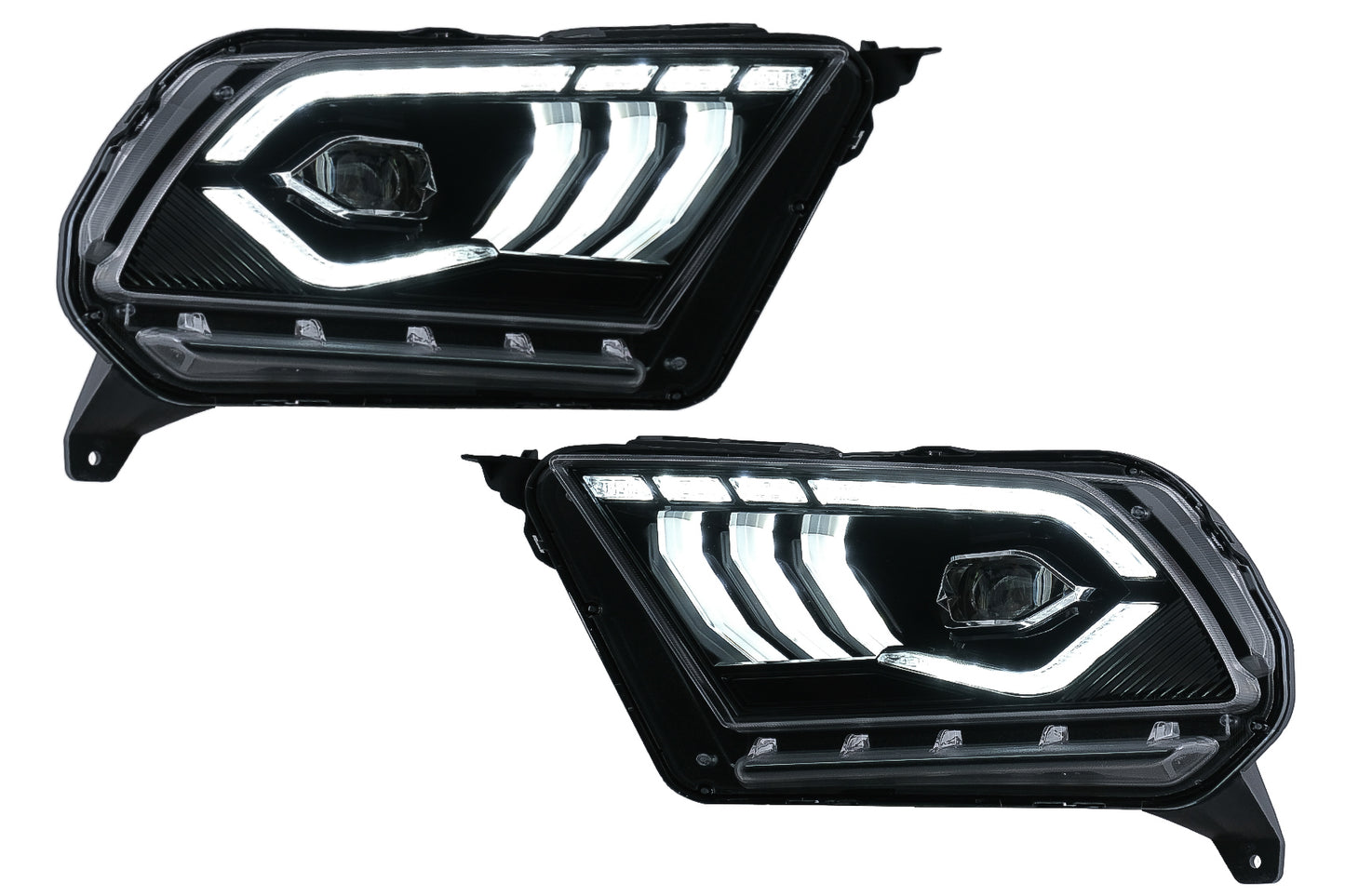 Voll-LED-Scheinwerfer Passend Für Ford Mustang V (2010-2014) Mit Dynamischem Abbiegelicht KITT