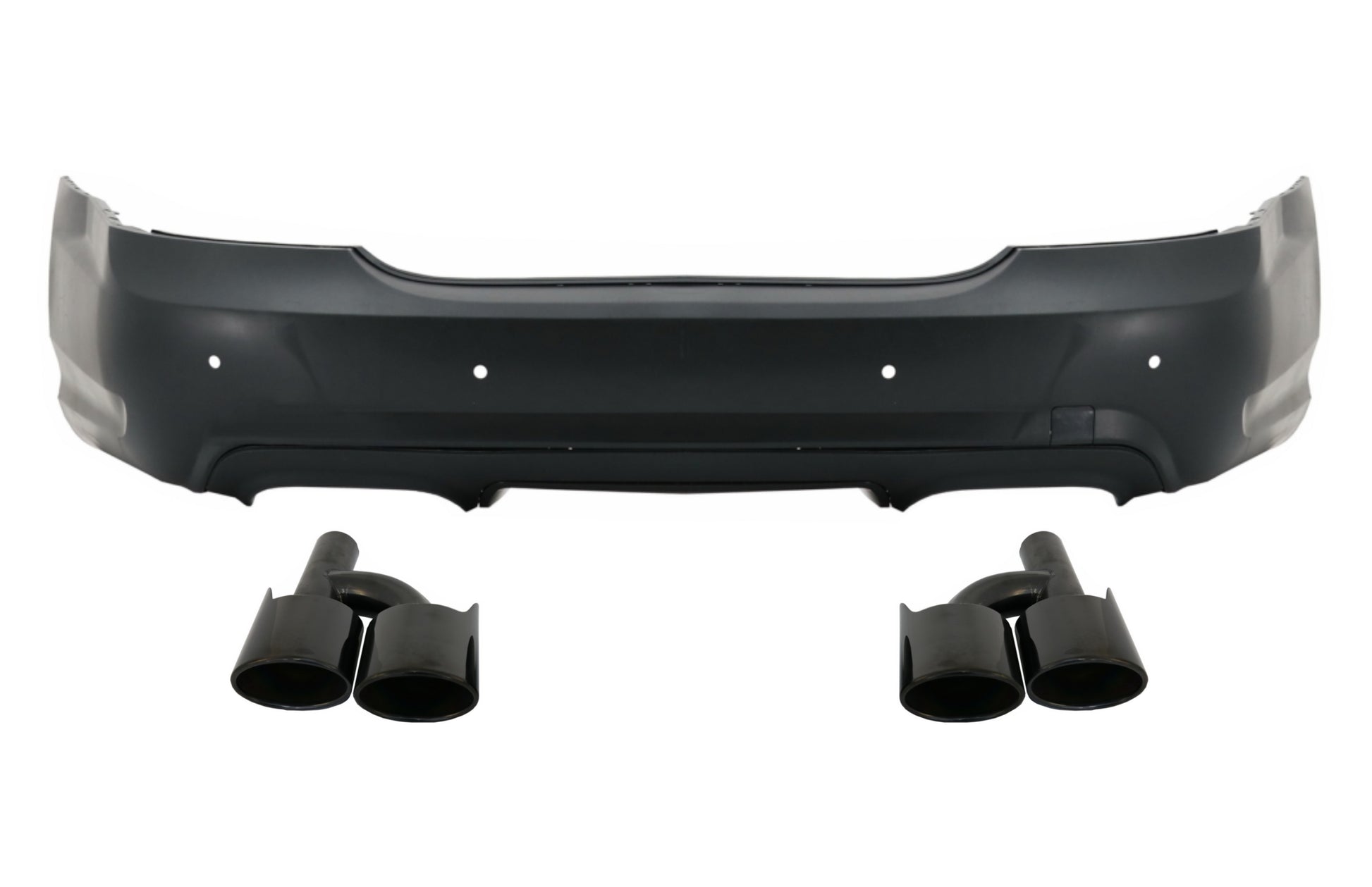 Heckstoßstange Diffusor Auspuff Tipps Schwarz für Mercedes S W221 2005-2013 S65 Design CarPartsTuning