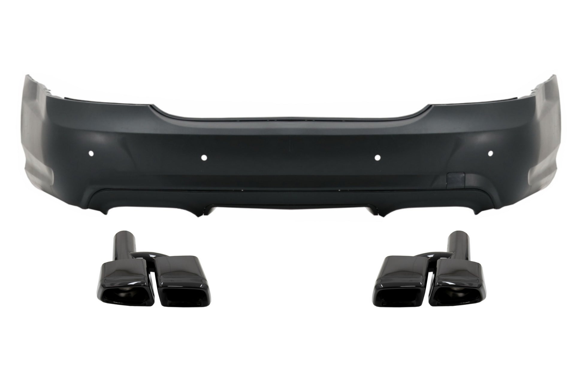 Heckstoßstange & Auspuff Tipps Schwarz für Mercedes S W221 2005-2013 PDC S65 Look CarPartsTuning