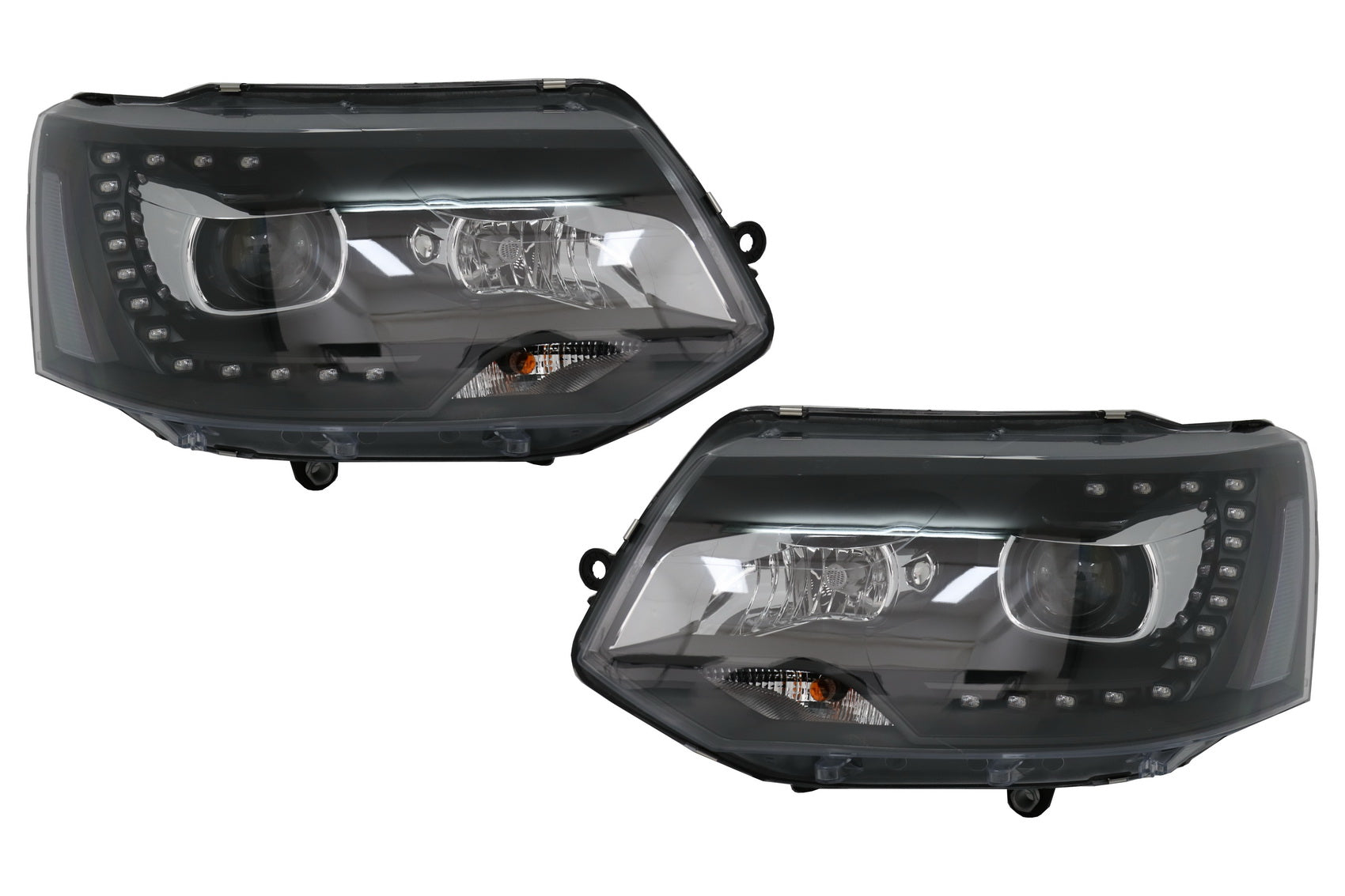 LED DRL TFL Dayline Scheinwerfer für VW Transporter T5 2010-2015 Schwarz CarPartsTuning