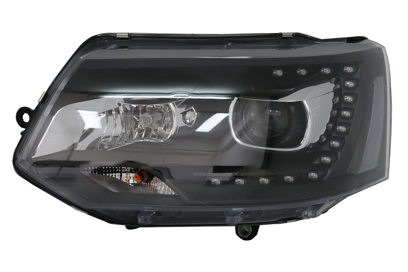 LED DRL TFL Dayline Scheinwerfer für VW Transporter T5 2010-2015 Schwarz CarPartsTuning