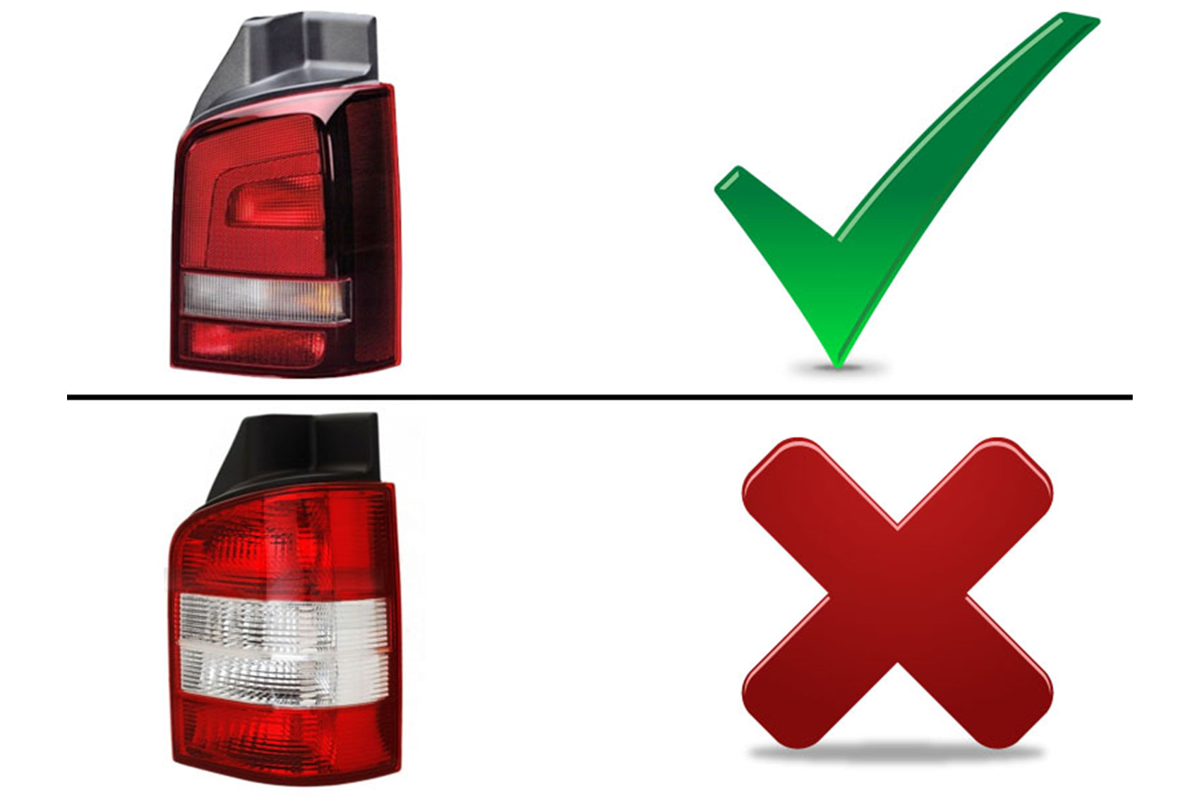 Rücklichter Voll LED Dynamic für VW Transporter V T5 03-09 Rot Weiß CarPartsTuning