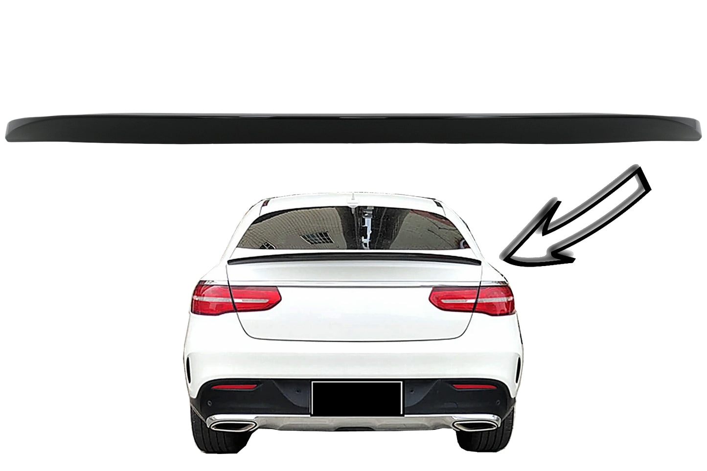 Kofferraum-Spoiler-Flügel für Mercedes GLE Coupé C292 2015-2019 Glänzend schwarz CarPartsTuning