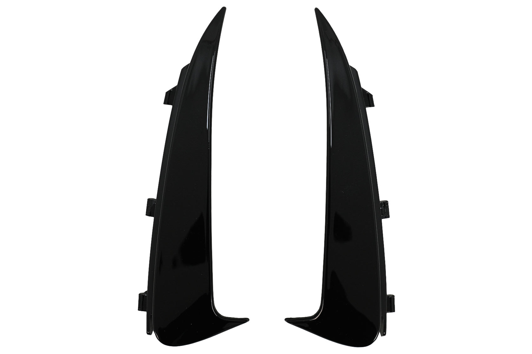 Heckstoßstange Klappenseite Fin Flics für Mercedes C-Klasse W205 14-20 Glänzend schwarz CarPartsTuning