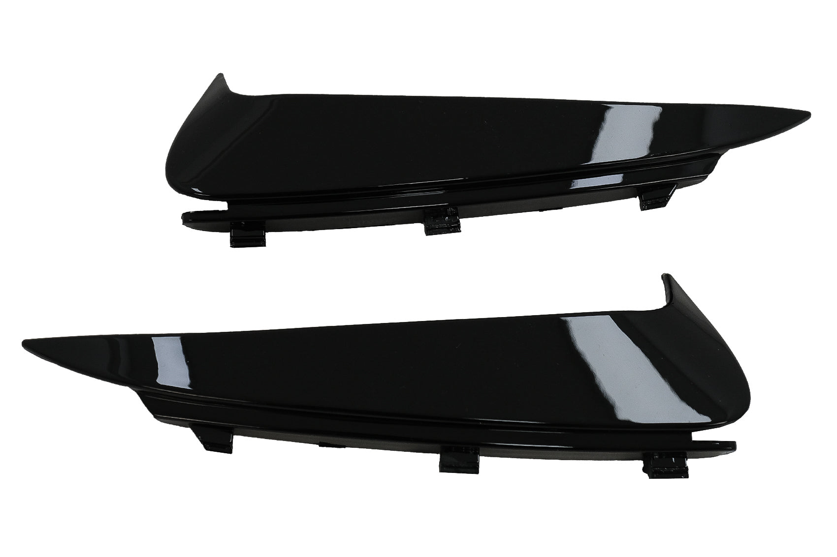 Heckstoßstange Klappenseite Fin Flics für Mercedes C-Klasse W205 14-20 Glänzend schwarz CarPartsTuning