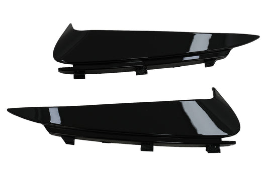 Heckstoßstange Klappenseite Fin Flics für Mercedes C-Klasse W205 14-20 Glänzend schwarz CarPartsTuning