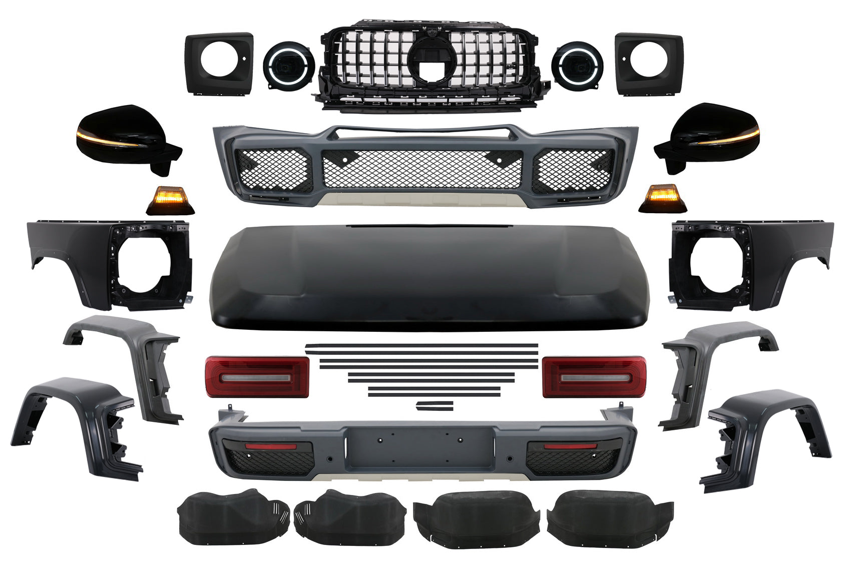 Body Kit für Mercedes G W463 08-17 G63 G65 W464 Stoßfïänger LED Licht Grill Carpartstuning Austria