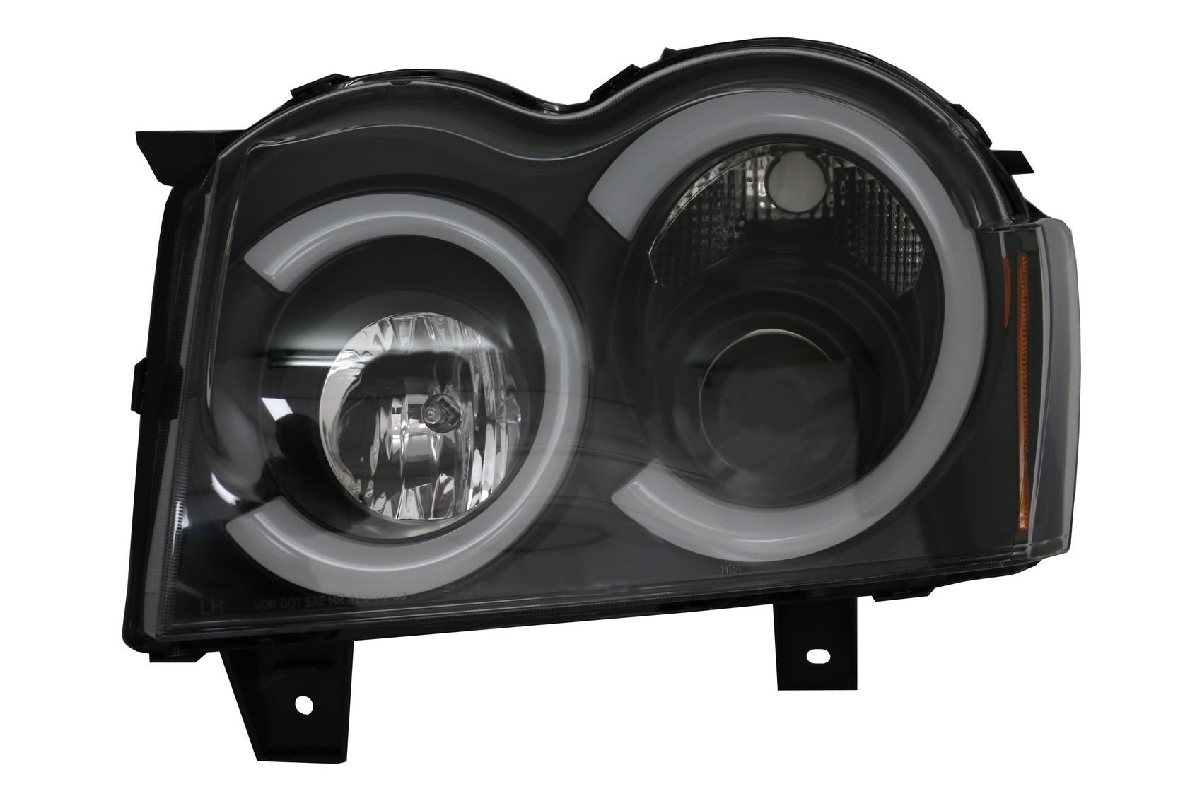 LED Scheinwerfer für JEEP Grand Cherokee WH 05-08 Halo Angel Eyes Schwarz CarPartsTuning